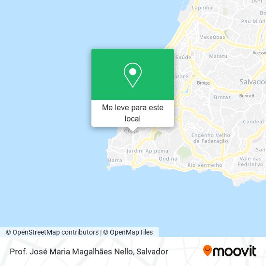 Prof. José Maria Magalhães Nello mapa