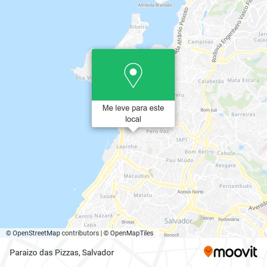 Paraizo das Pizzas mapa