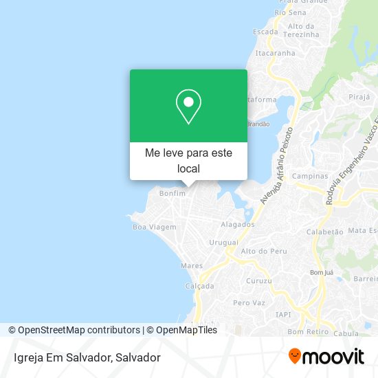 Igreja Em Salvador mapa