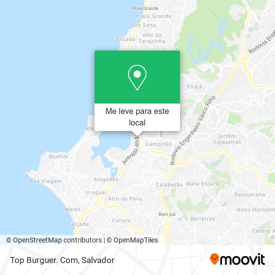 Top Burguer. Com mapa