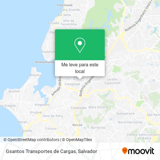 Gsantos Transportes de Cargas mapa