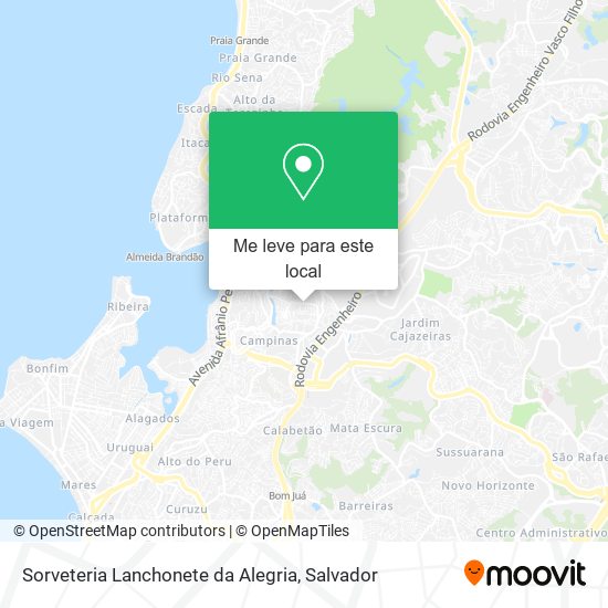 Sorveteria Lanchonete da Alegria mapa