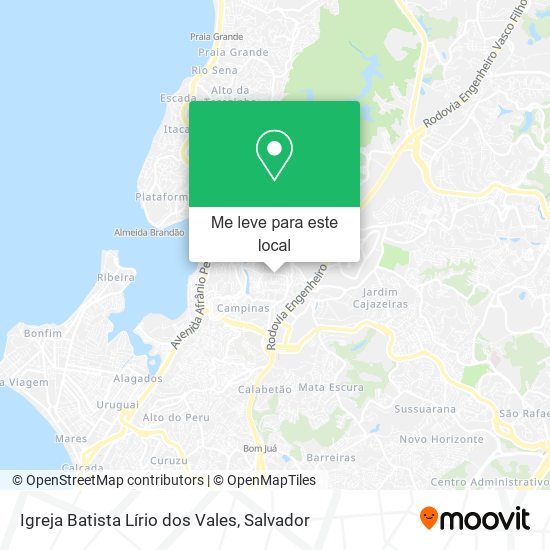 Igreja Batista Lírio dos Vales mapa