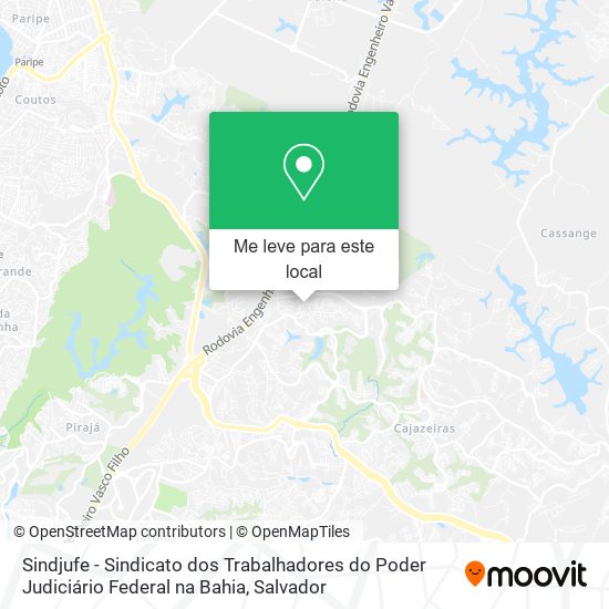 Sindjufe - Sindicato dos Trabalhadores do Poder Judiciário Federal na Bahia mapa
