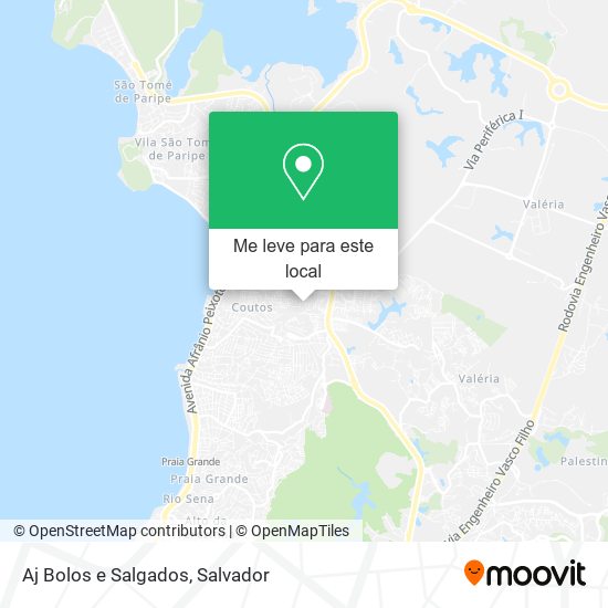 Aj Bolos e Salgados mapa