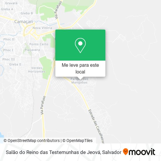 Salão do Reino das Testemunhas de Jeová mapa