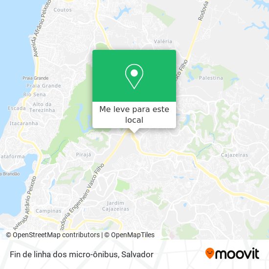 Fin de linha dos micro-ônibus mapa