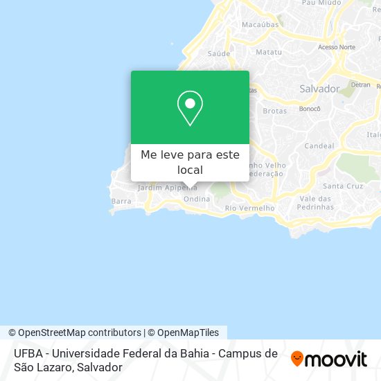 UFBA - Universidade Federal da Bahia - Campus de São Lazaro mapa