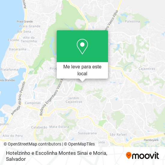 Hotelzinho e Escolinha Montes Sinai e Moria mapa