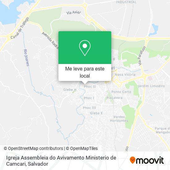 Igreja Assembleia do Avivamento Ministerio de Camcari mapa