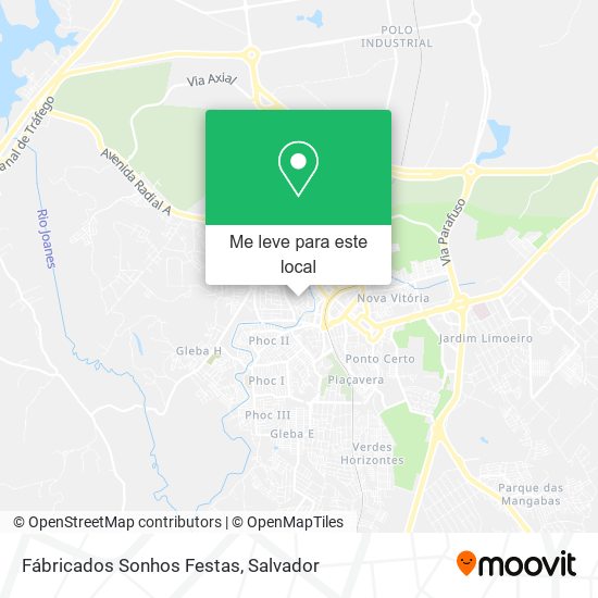 Fábricados Sonhos Festas mapa