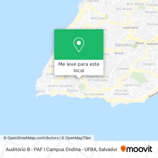 Auditório B - PAF I Campus Ondina - UFBA mapa