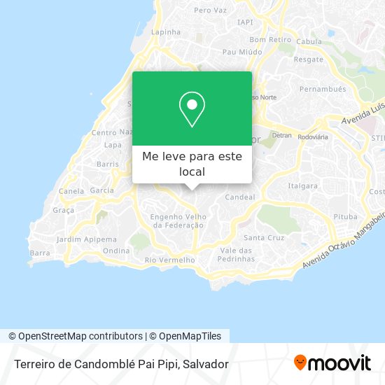 Terreiro de Candomblé Pai Pipi mapa