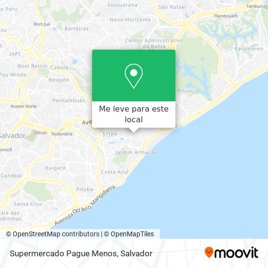 Supermercado Pague Menos mapa