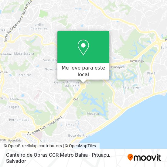 Canteiro de Obras CCR Metro Bahia - Pituaçu mapa
