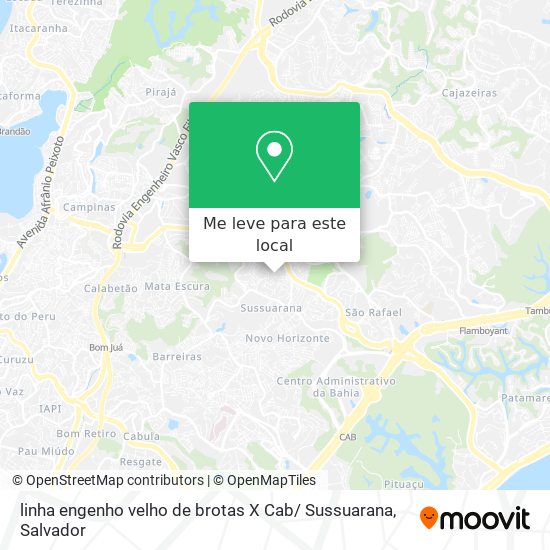 linha engenho velho de brotas X Cab/ Sussuarana mapa