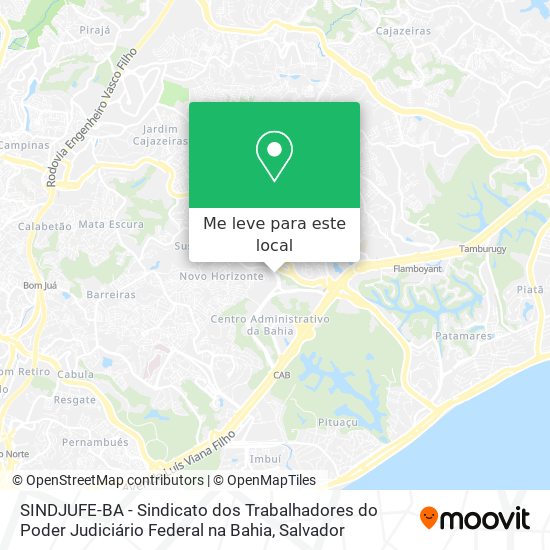 SINDJUFE-BA - Sindicato dos Trabalhadores do Poder Judiciário Federal na Bahia mapa