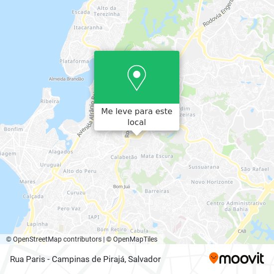 Rua Paris - Campinas de Pirajá mapa