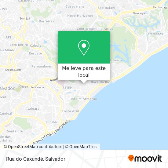 Rua do Caxundé mapa