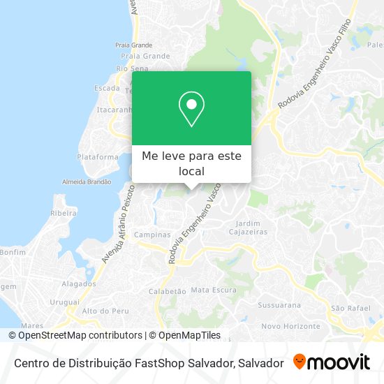 Centro de Distribuição FastShop Salvador mapa