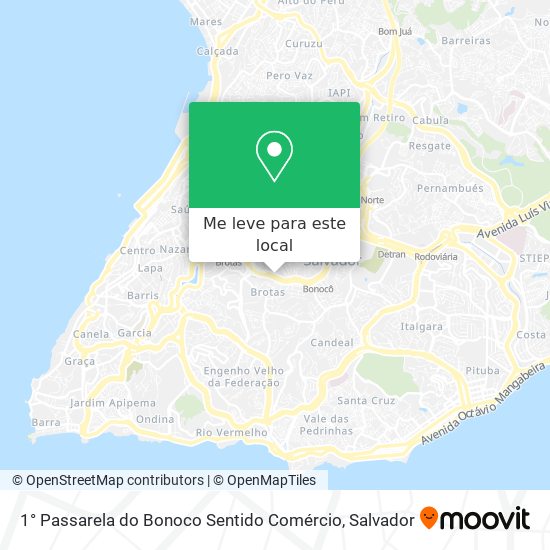 1° Passarela do Bonoco Sentido Comércio mapa