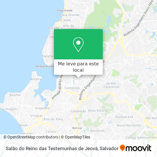 Salão do Reino das Testemunhas de Jeová mapa