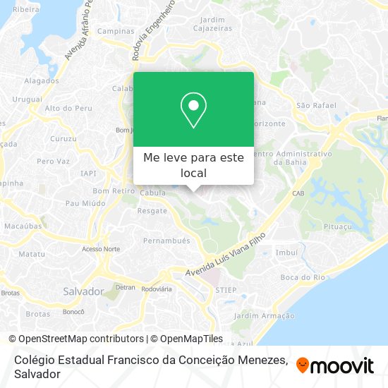 Colégio Estadual Francisco da Conceição Menezes mapa