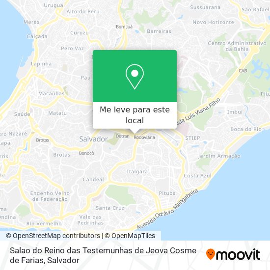 Salao do Reino das Testemunhas de Jeova Cosme de Farias mapa