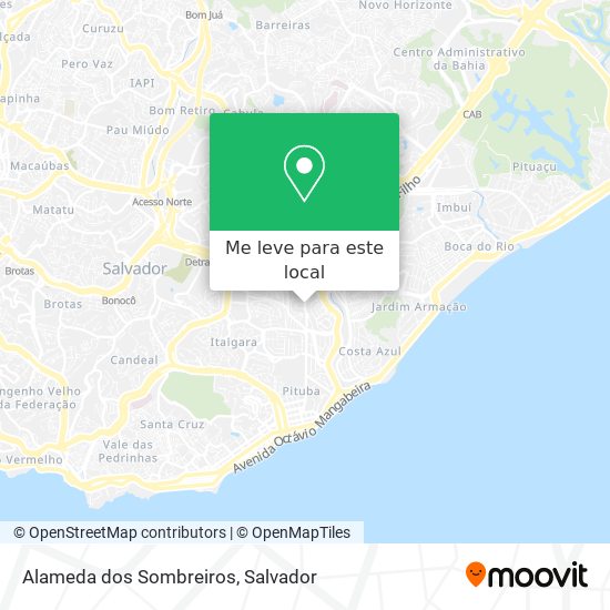 Alameda dos Sombreiros mapa