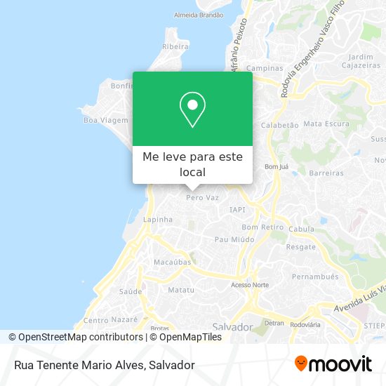 Rua Tenente Mario Alves mapa