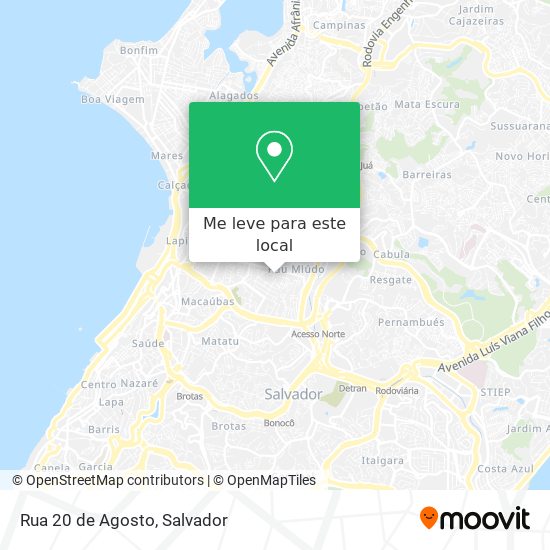 Rua 20 de Agosto mapa