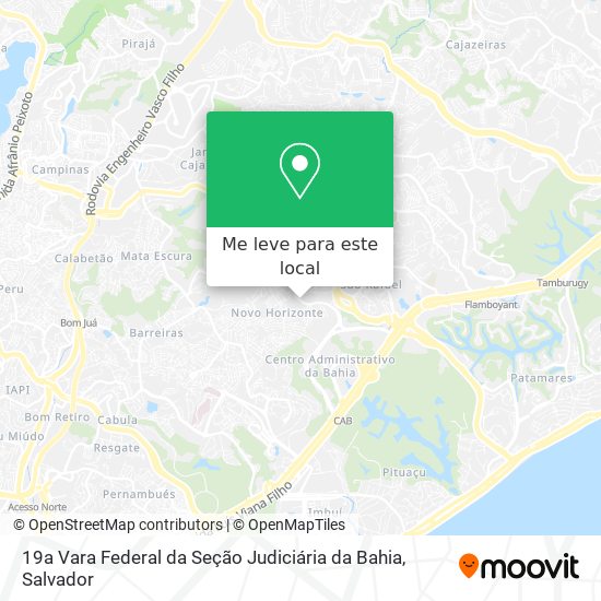 19a Vara Federal da Seção Judiciária da Bahia mapa