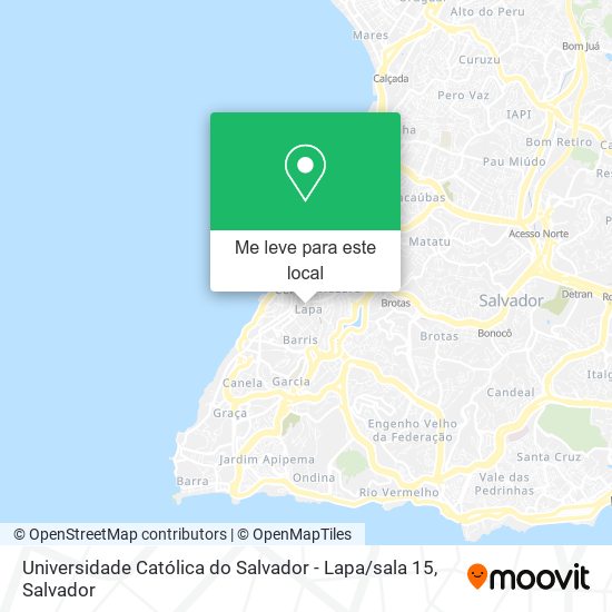 Universidade Católica do Salvador - Lapa / sala 15 mapa