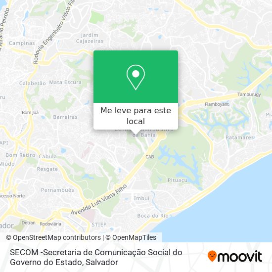 SECOM -Secretaria de Comunicação Social do Governo do Estado mapa