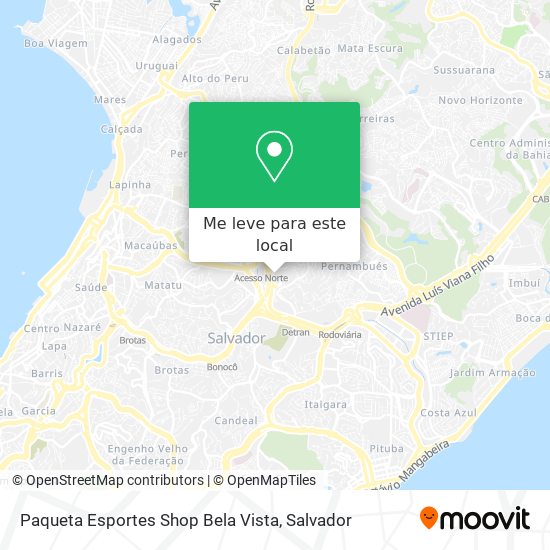 Paqueta Esportes Shop Bela Vista mapa
