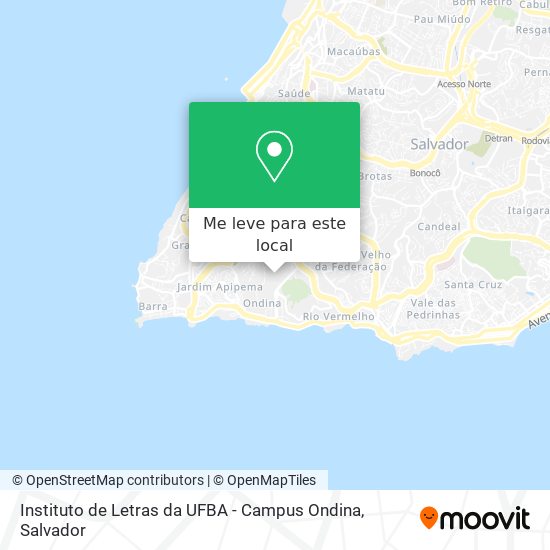 Instituto de Letras da UFBA - Campus Ondina mapa