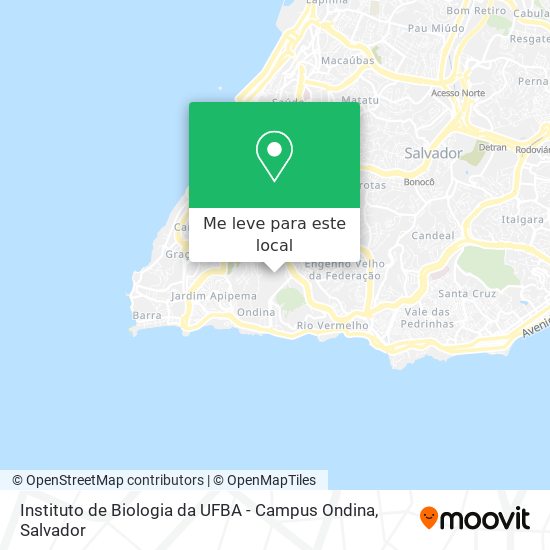 Instituto de Biologia da UFBA - Campus Ondina mapa