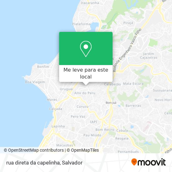 rua direta da capelinha mapa