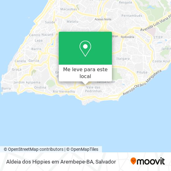 Aldeia dos Hippies em Arembepe-BA mapa