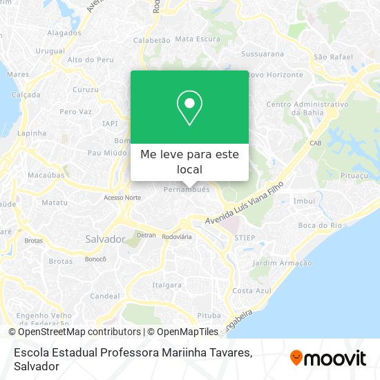 Escola Estadual Professora Mariinha Tavares mapa