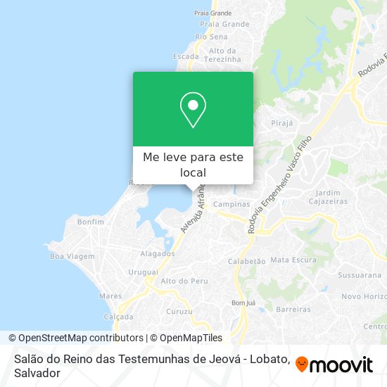 Salão do Reino das Testemunhas de Jeová - Lobato mapa