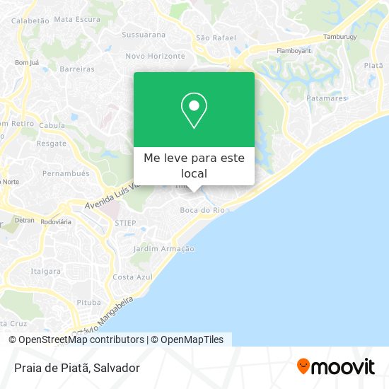 Praia de Piatã mapa
