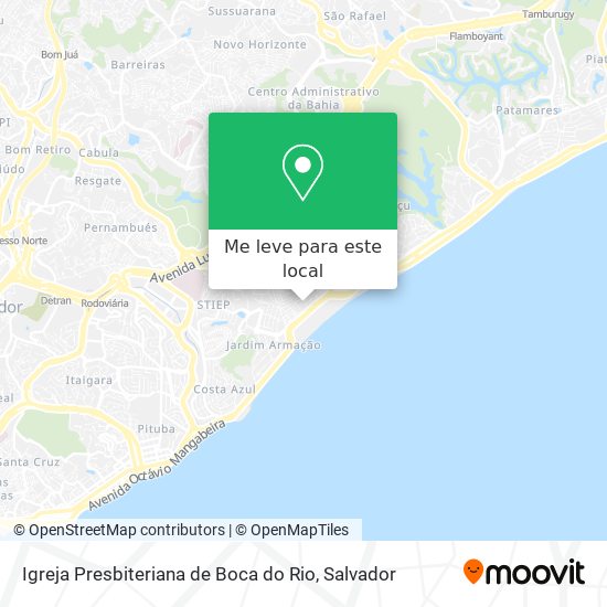 Igreja Presbiteriana de Boca do Rio mapa