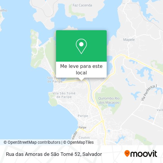 Rua das Amoras de São Tomé 52 mapa