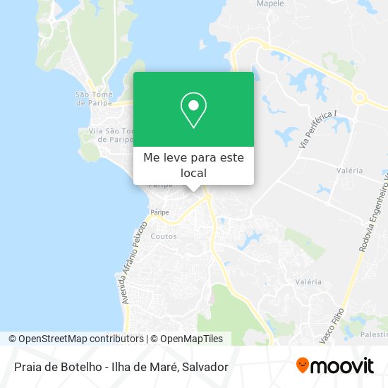 Praia de Botelho - Ilha de Maré mapa