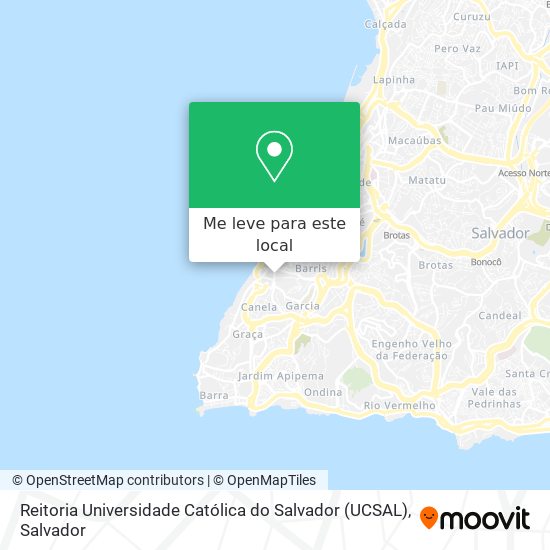 Reitoria Universidade Católica do Salvador (UCSAL) mapa