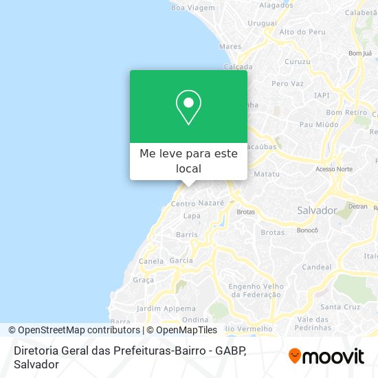 Diretoria Geral das Prefeituras-Bairro - GABP mapa