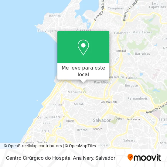 Centro Cirúrgico do Hospital Ana Nery mapa