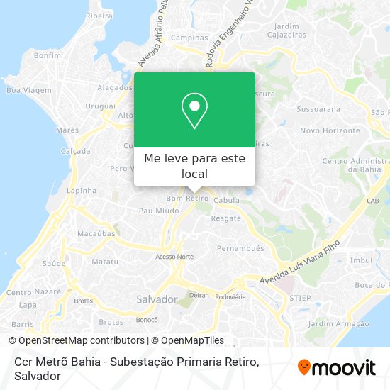 Ccr Metrõ Bahia - Subestação Primaria Retiro mapa