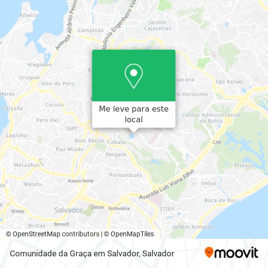 Comunidade da Graça em Salvador mapa